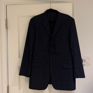 Burberry Navy Windowpane Sport Coat